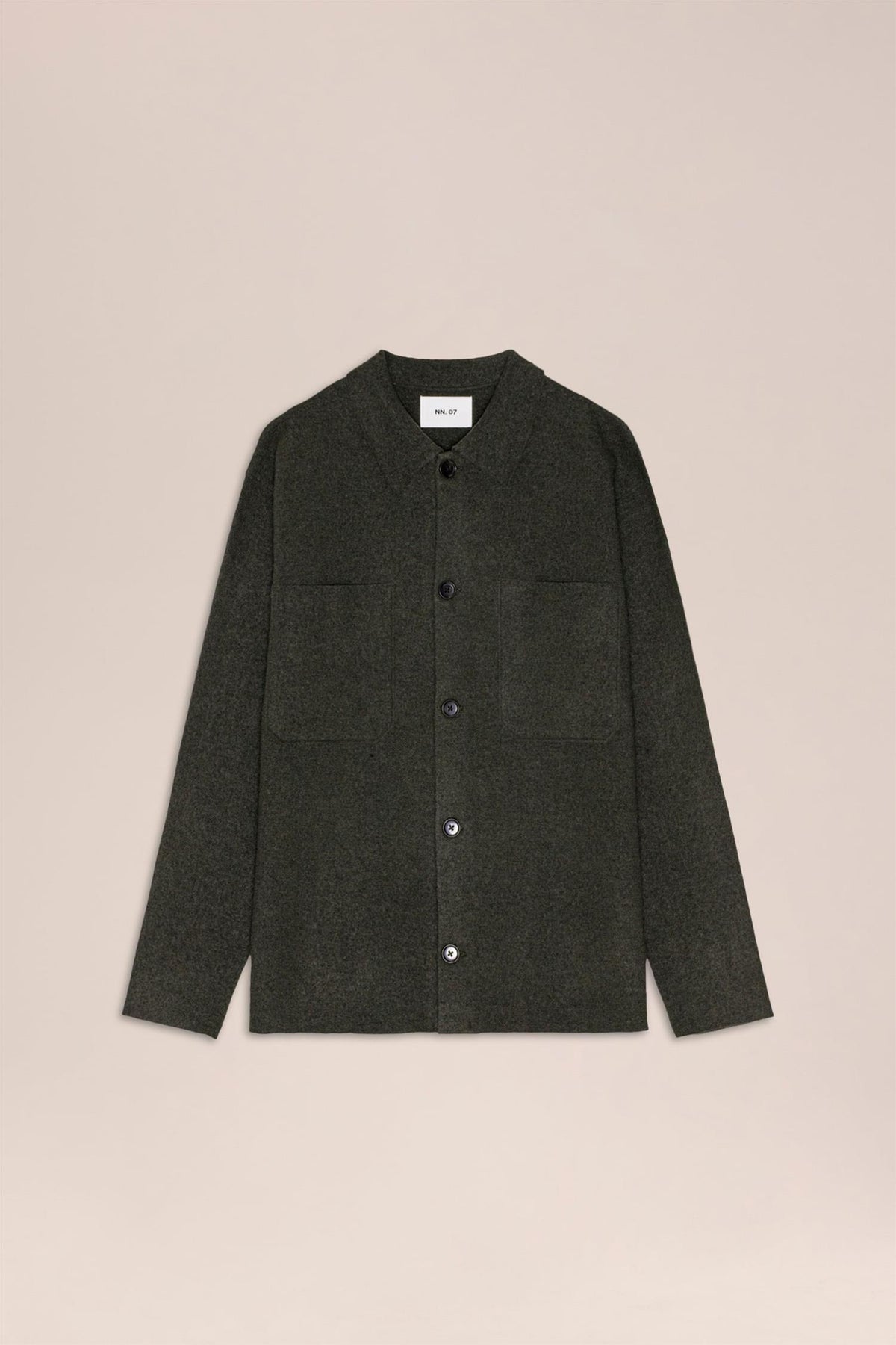 Jonas 6398 Boiled Merino Overshirt Dark Army