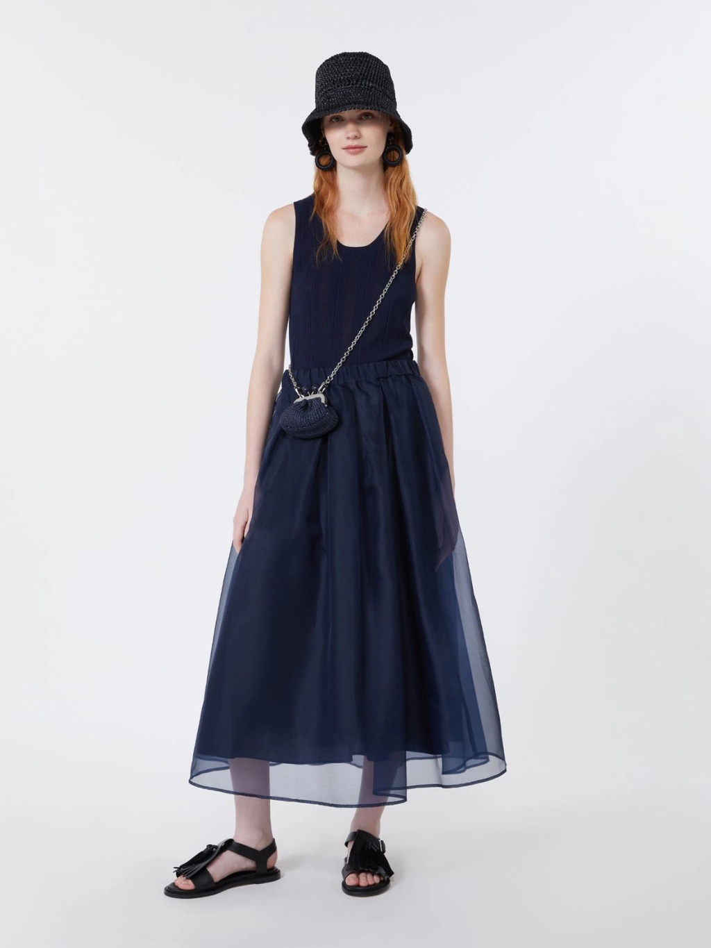 COSE Ribbed Viscose Tank Top NAVY