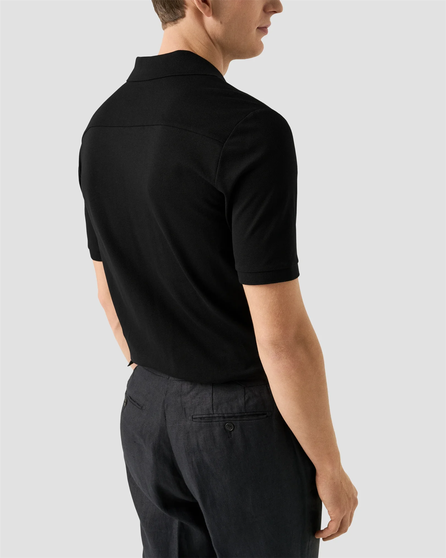 Pima Cotton Pique Polo T-Shirt Black