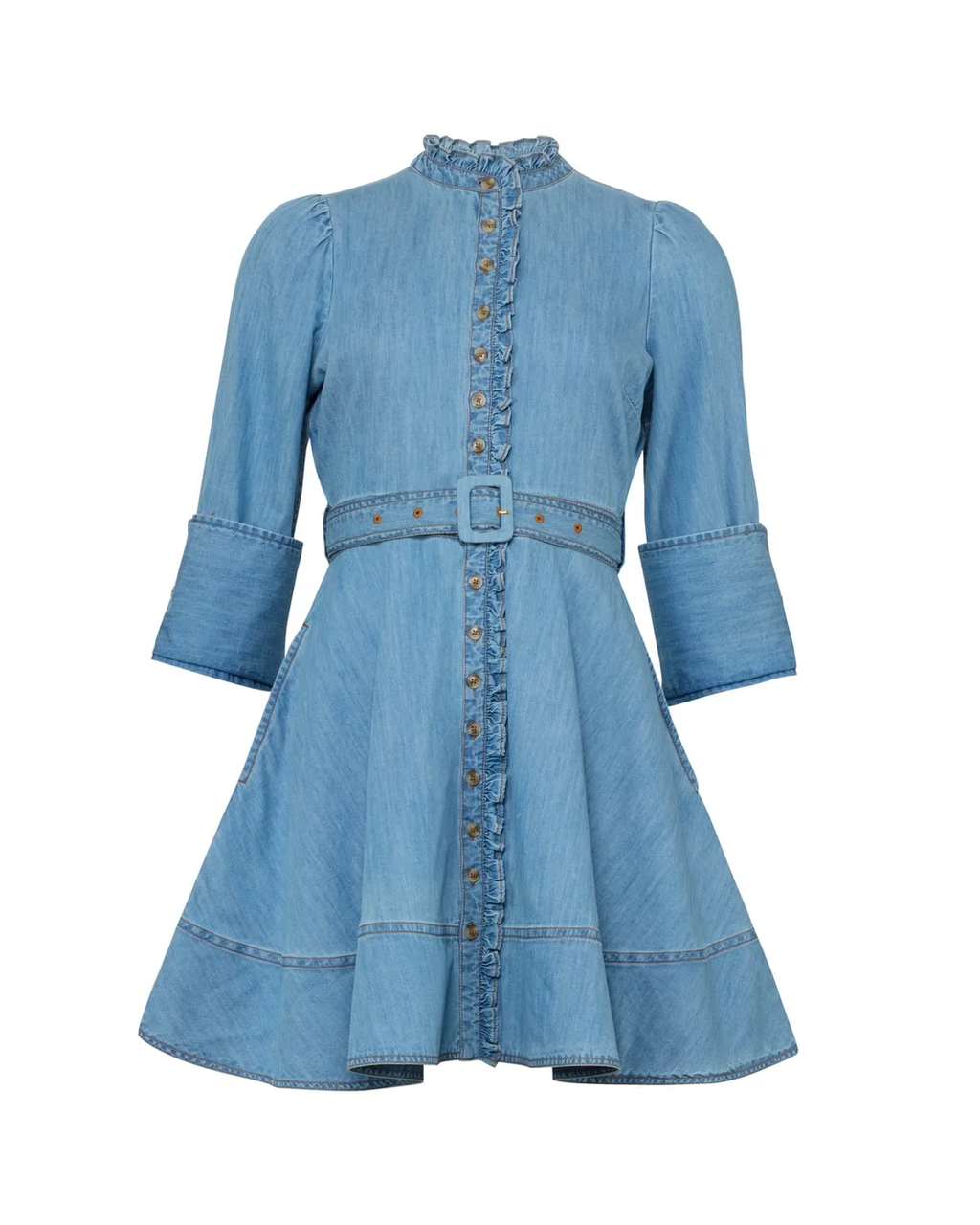 Denim Mini Dress Light Blue