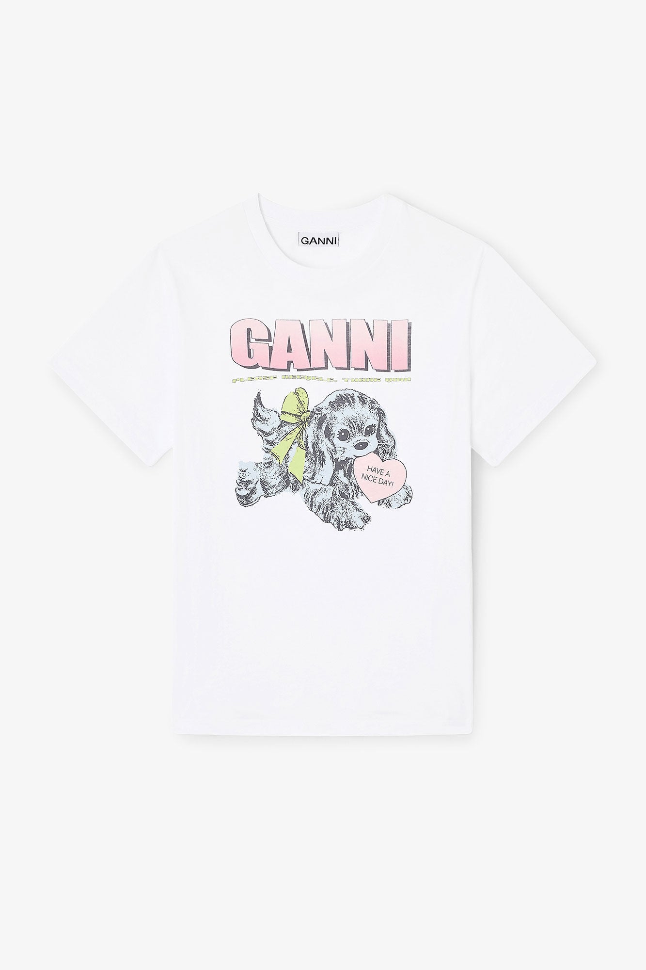 Basic Neon Puppy T-shirt Bright White