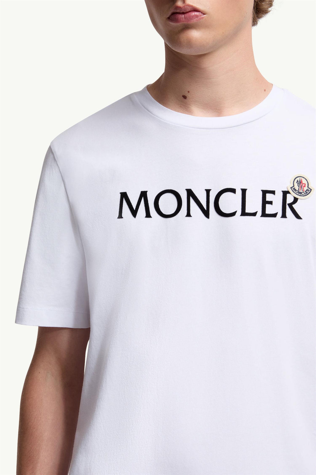 Flocked Logo Cotton T-Shirt WHITE