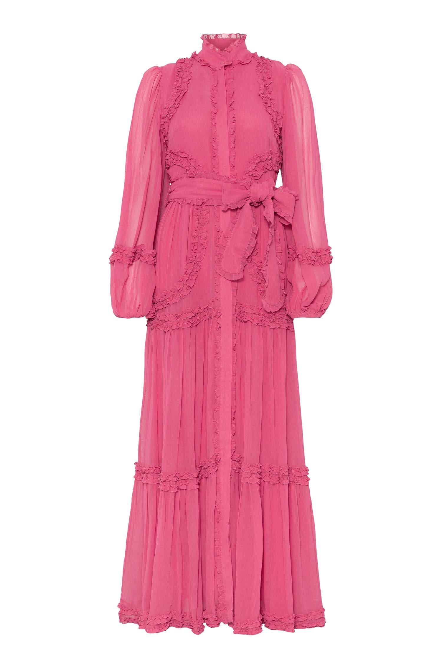 Violetta Viscose Maxi Dress Hot Pink