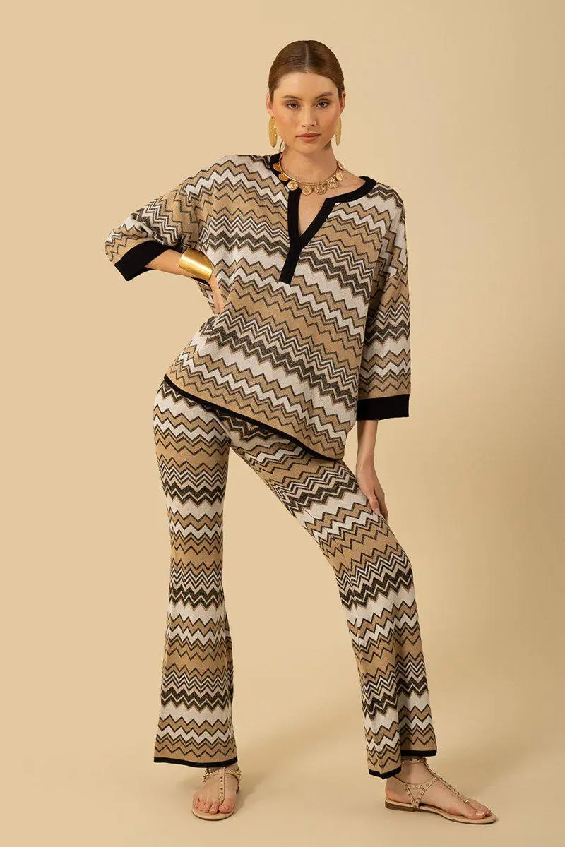 VIRGINIA Pattern TROUSERS Black/white