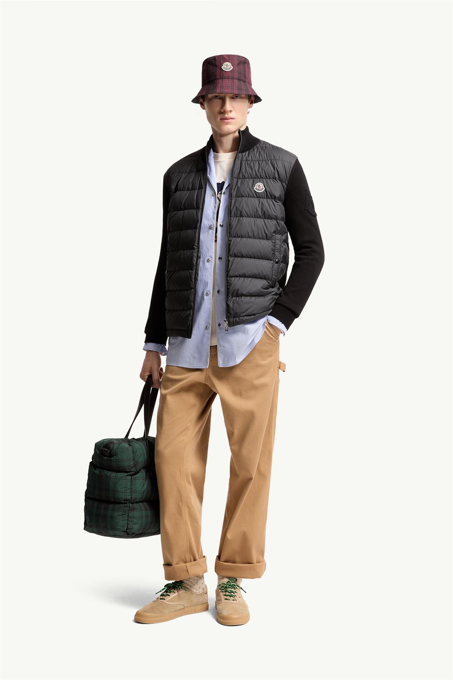 Padded CARDIGAN cotton knit BLACK