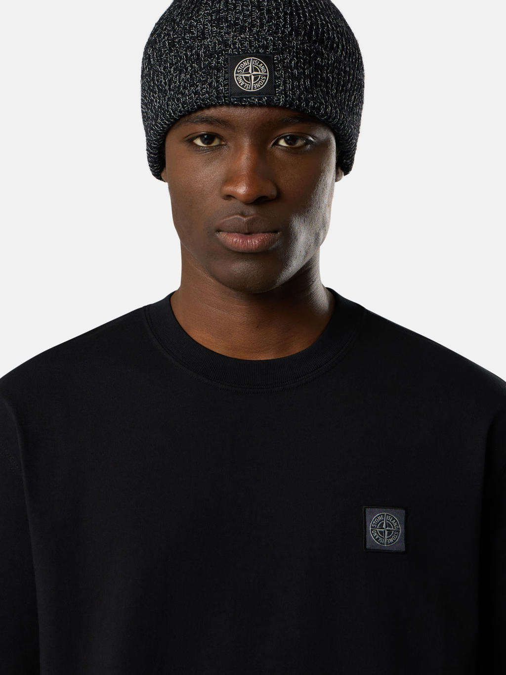 GARMENT DYED ORGANIC COTTON PATCH T-SHIRT BLACK