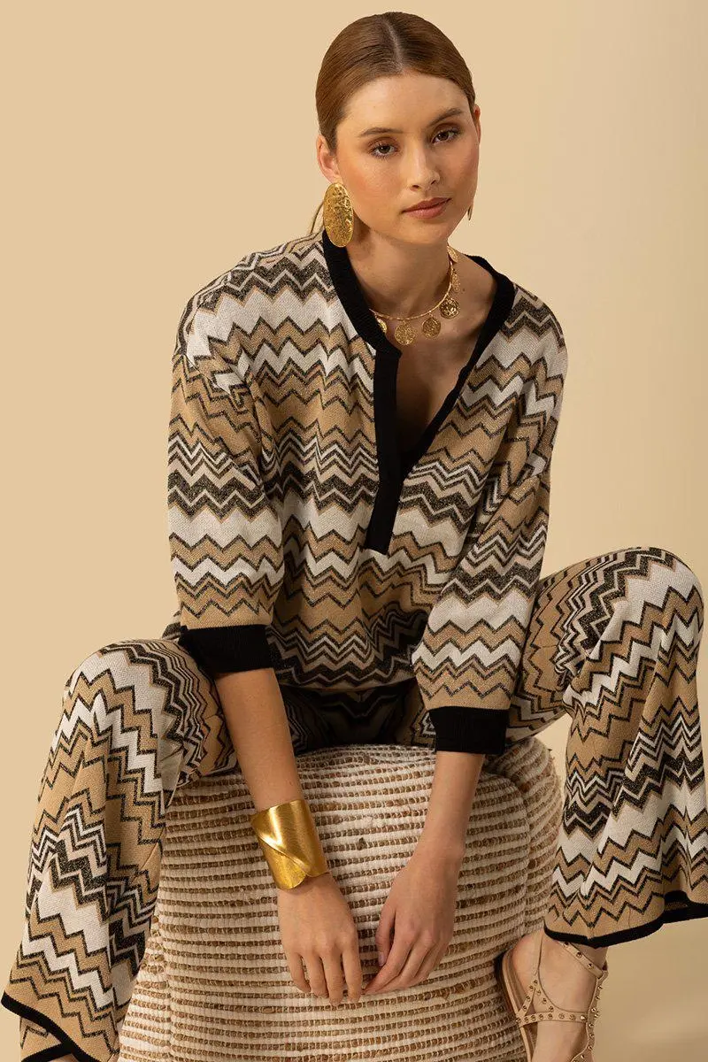 VIRGINIA Pattern TROUSERS Black/white