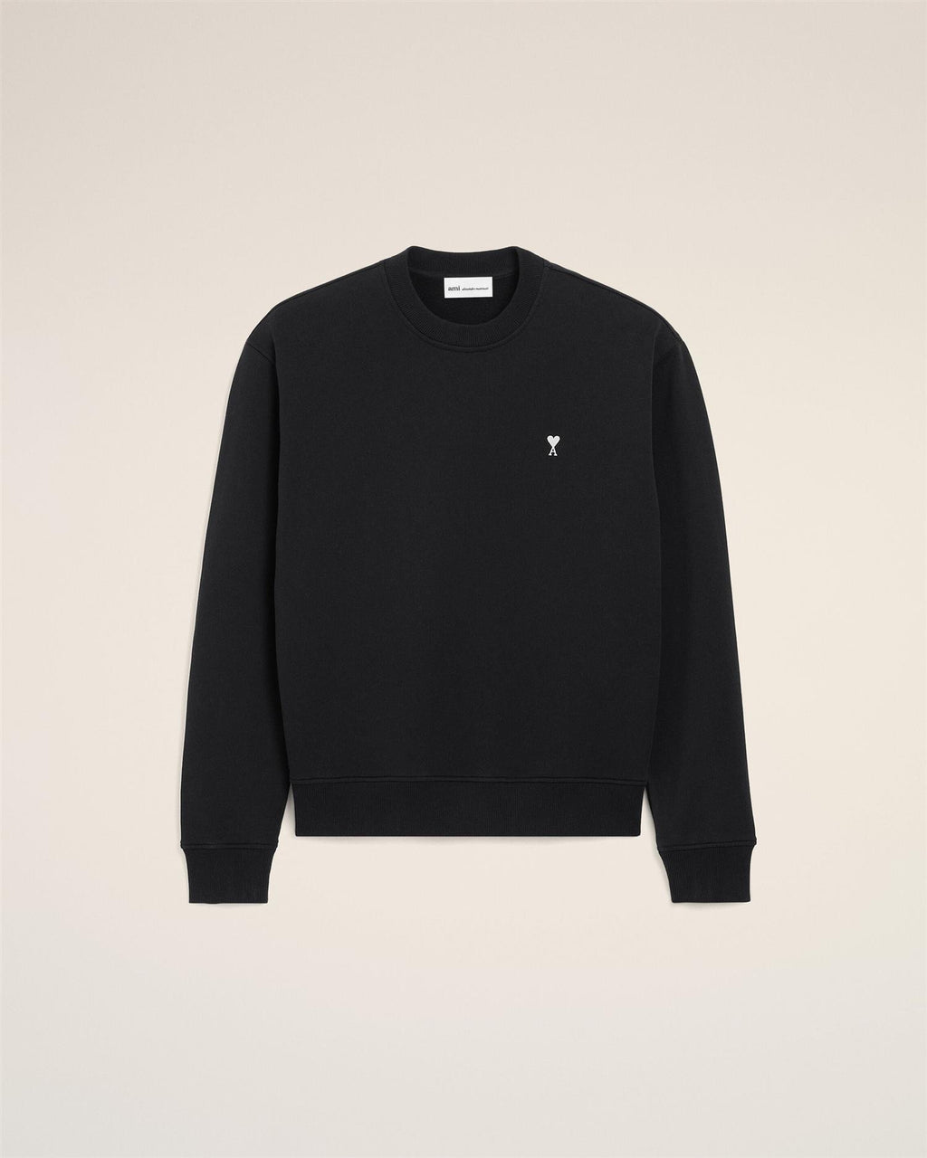 LOOPBACK COTTON AMI DE COEUR SWEATSHIRT BLACK/WHITE