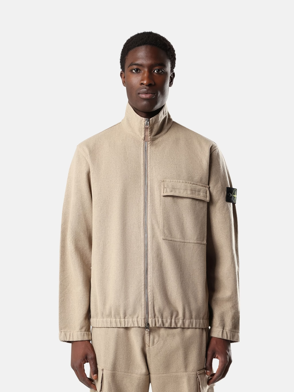 WOOL NYLON FLANNEL Overshirt BISCUIT