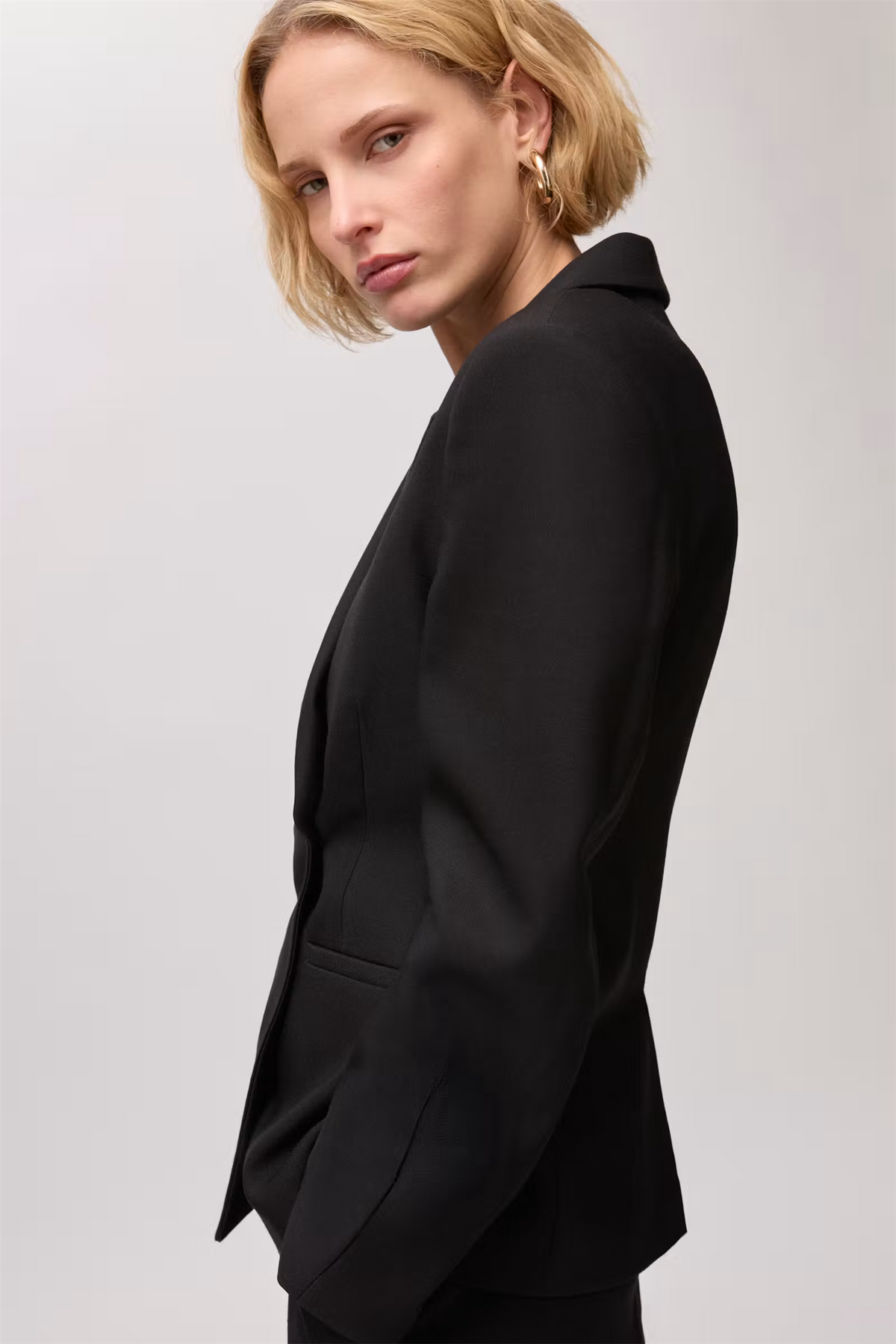 Jolene Double Breasted Wool Blazer Black