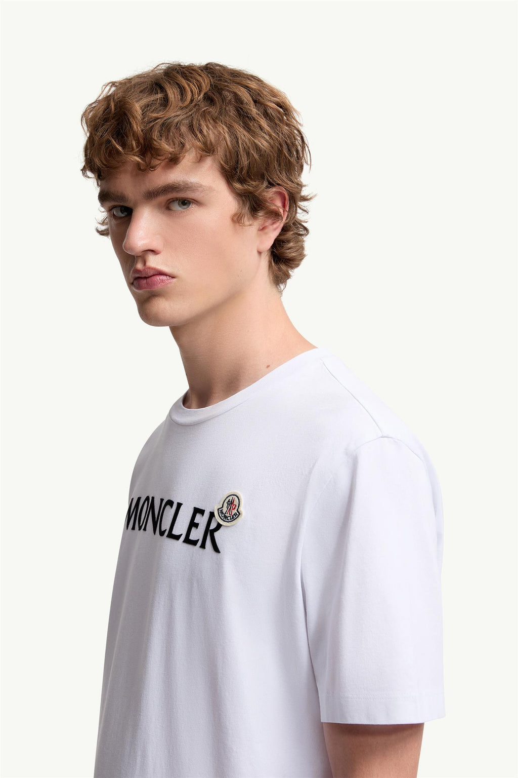 Flocked Logo Cotton T-Shirt WHITE