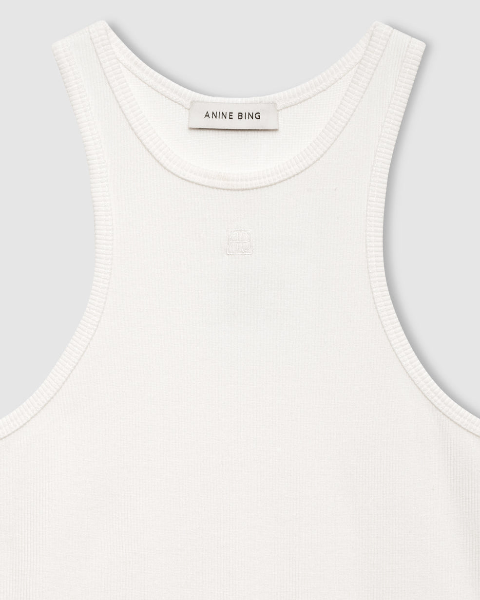 COLE RIBBED VISCOSE TANK CREAM