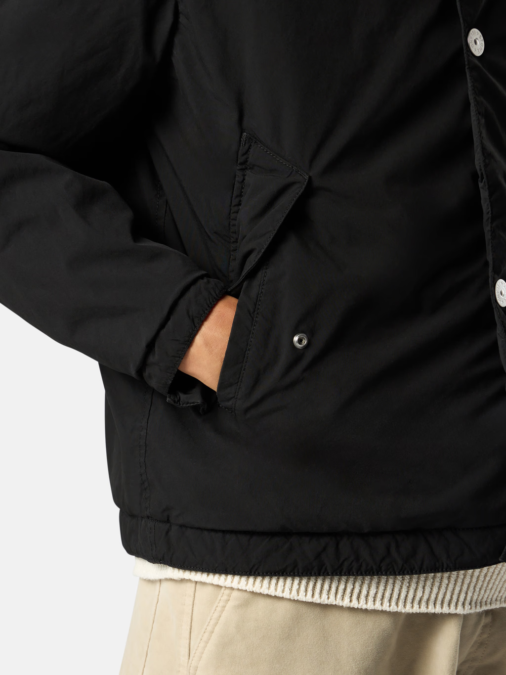Lightweight RECYCLED POLYESTER Coach Jacket Black