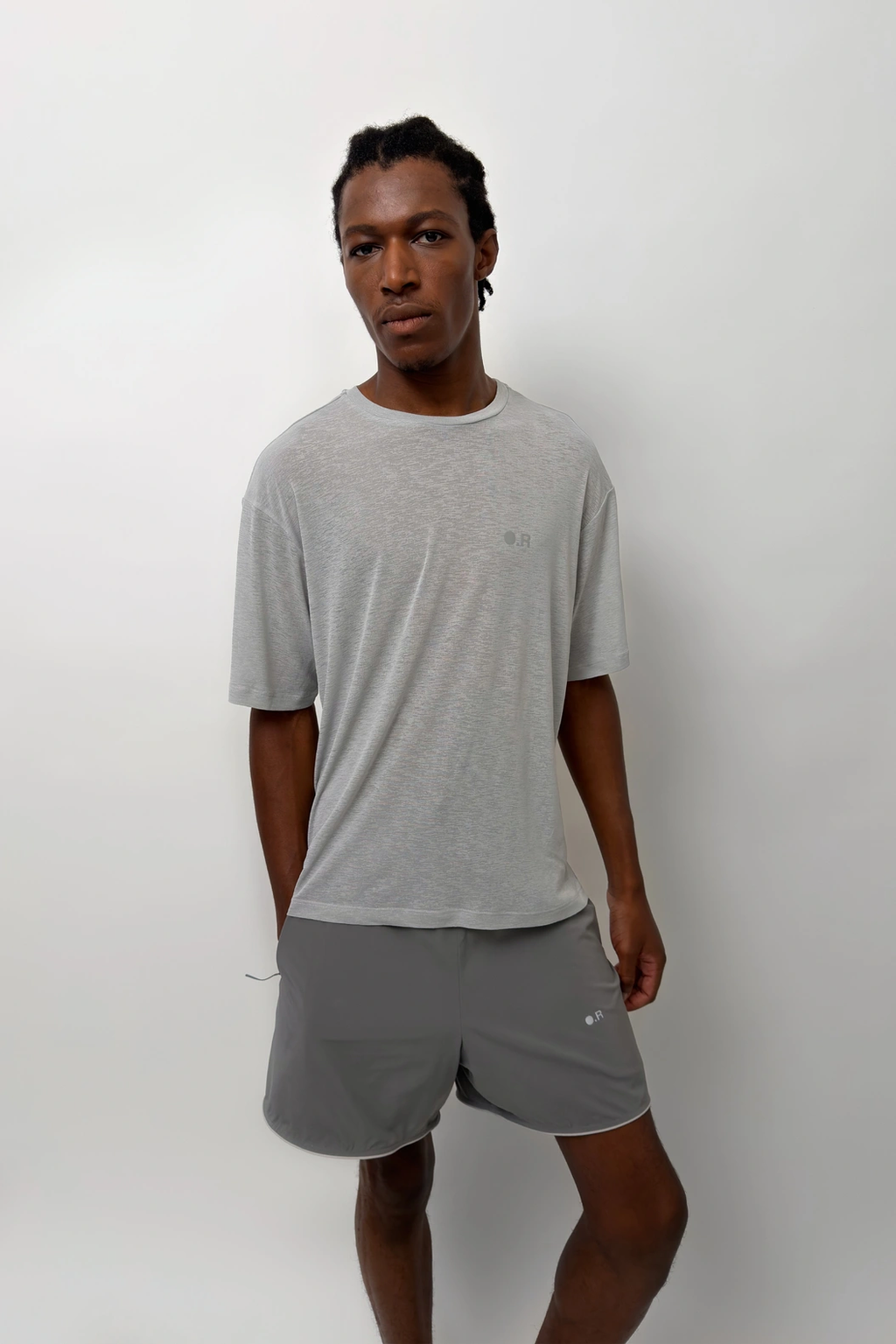Textured T-shirt Grey