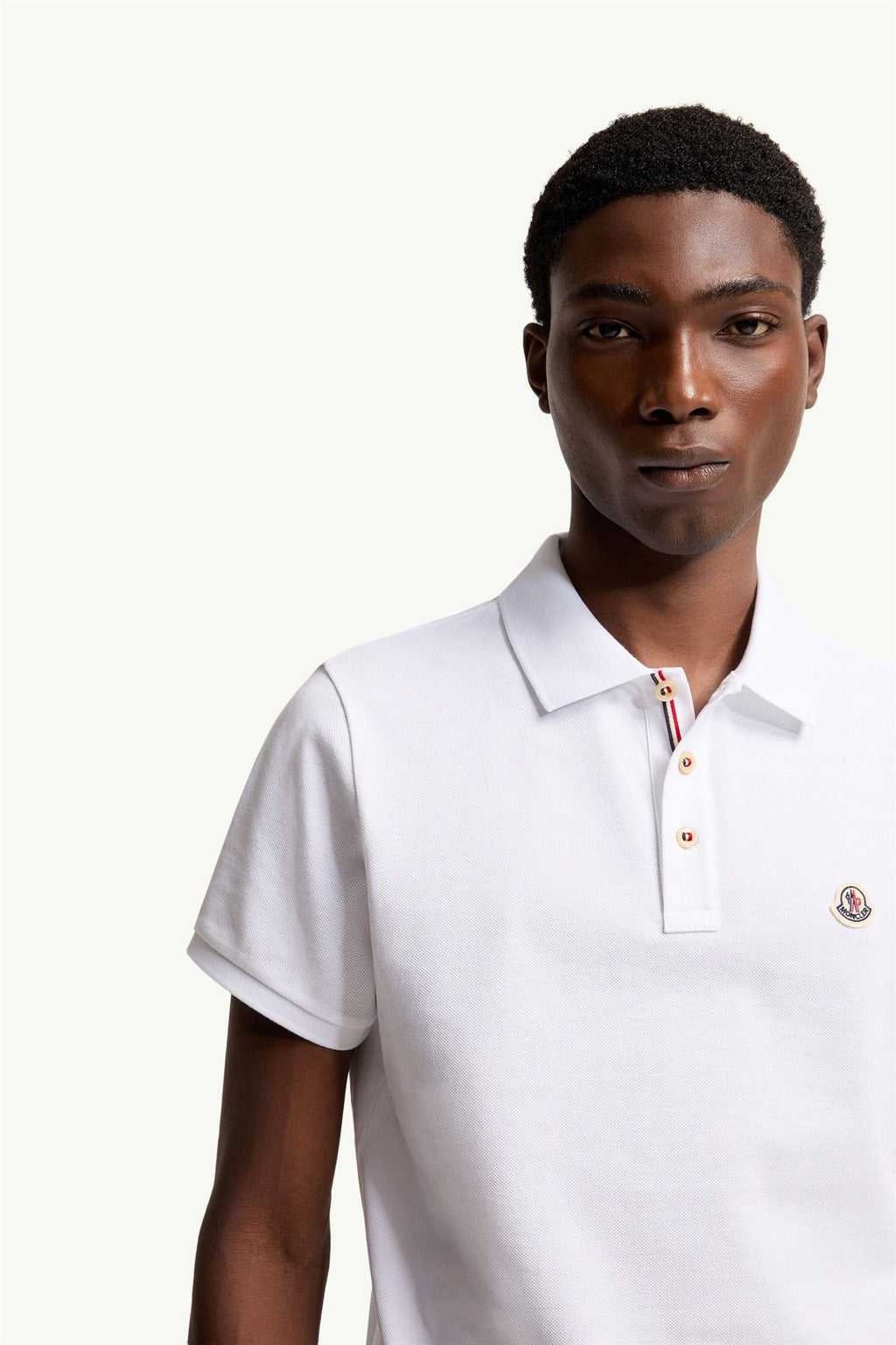 Logo Patch Cotton Polo Shirt WHITE