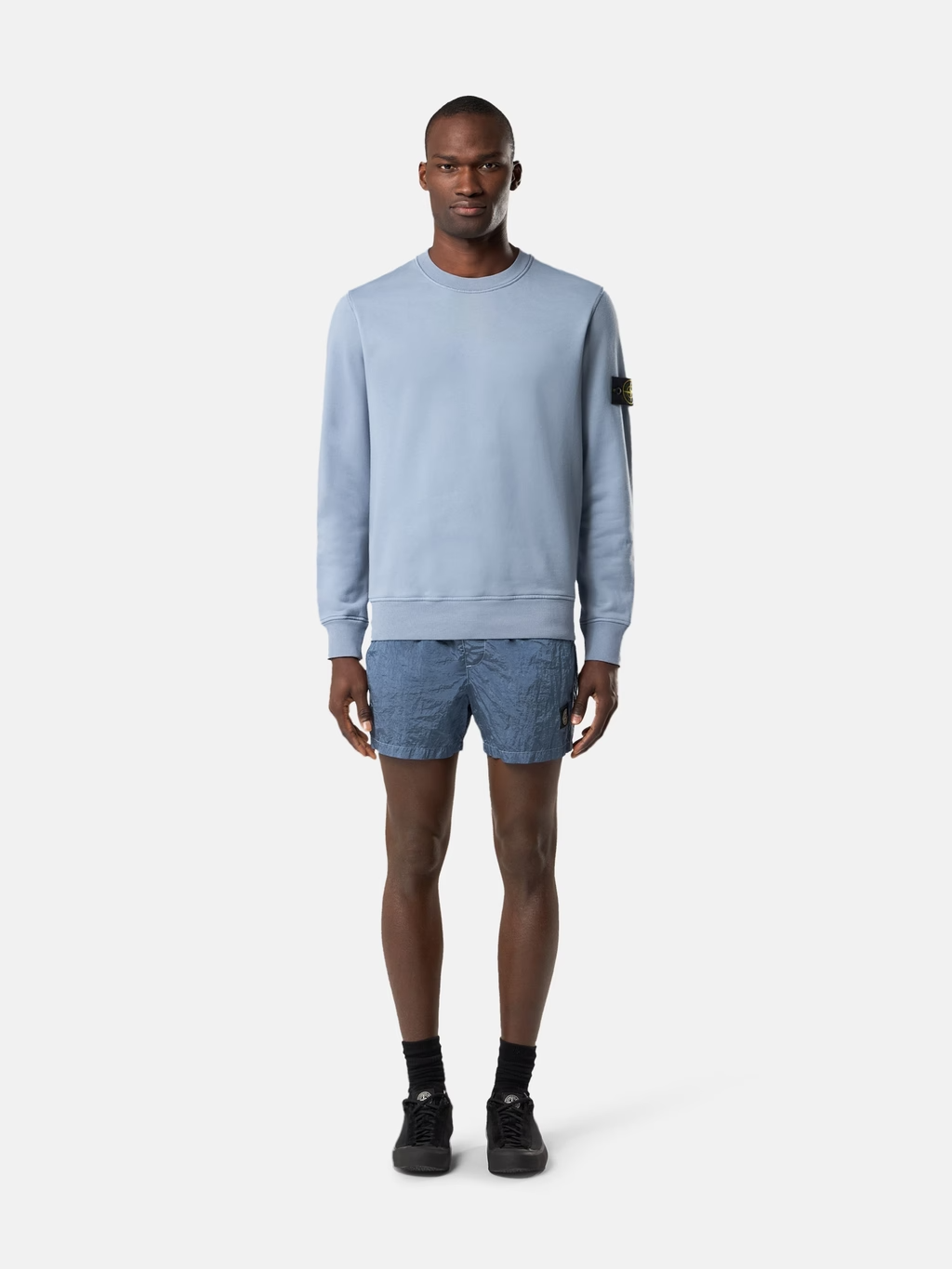 ORGANIC COTTON FLEECE SWEATSHIRT AVIO BLUE