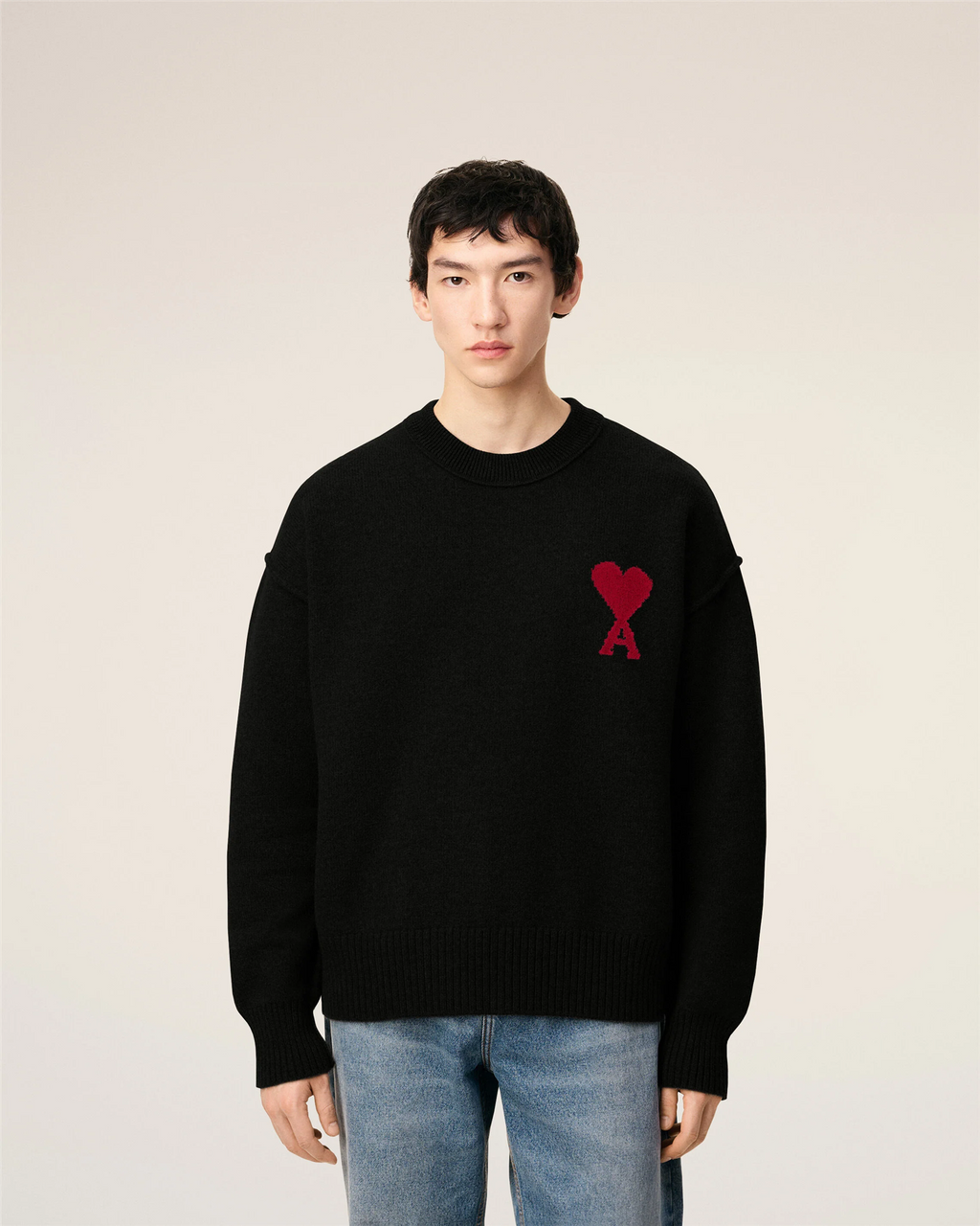 WOOL AMI DE COEUR SWEATER BLACK/RED