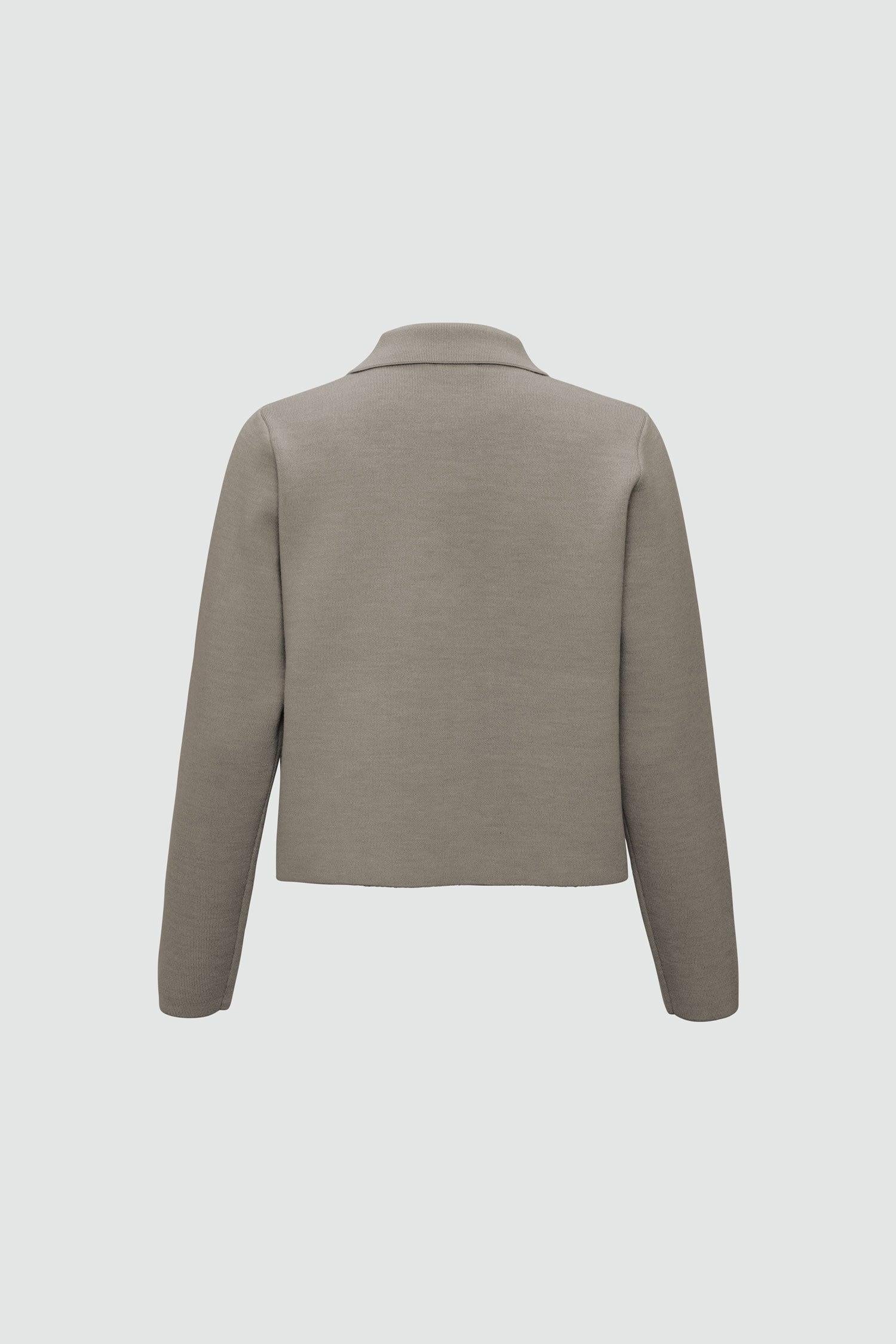 Cut Knitted Wool Jacket Sand