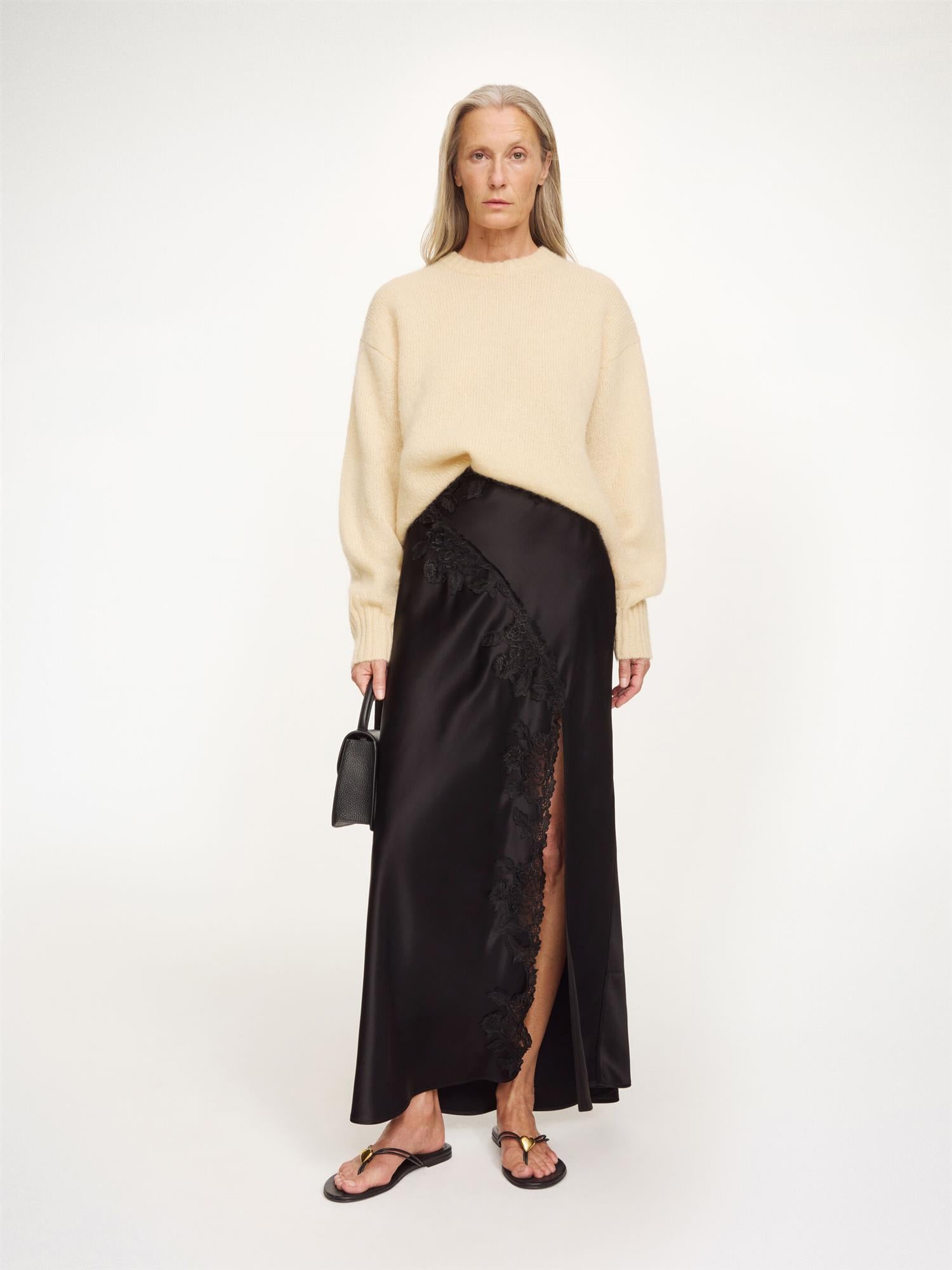 ERIKA VISCOSE MAXI SKIRT Black