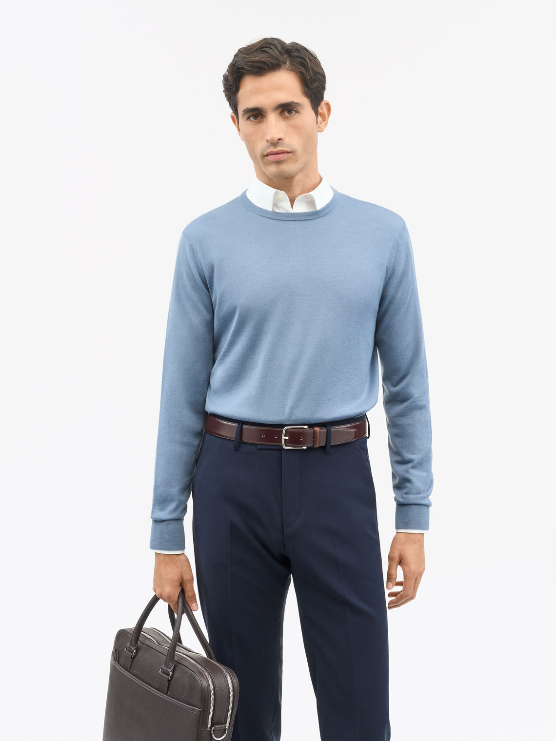 Connor RWS Merino Wool Sweater Light Blue