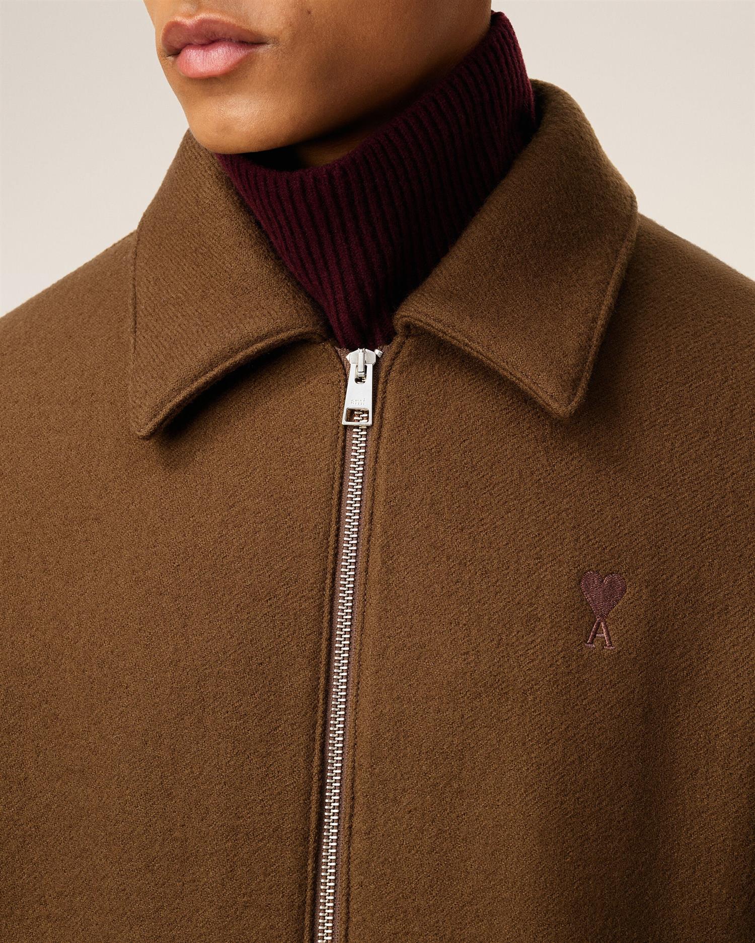 WOOL ADC ZIPPED JACKET HAZELNUT