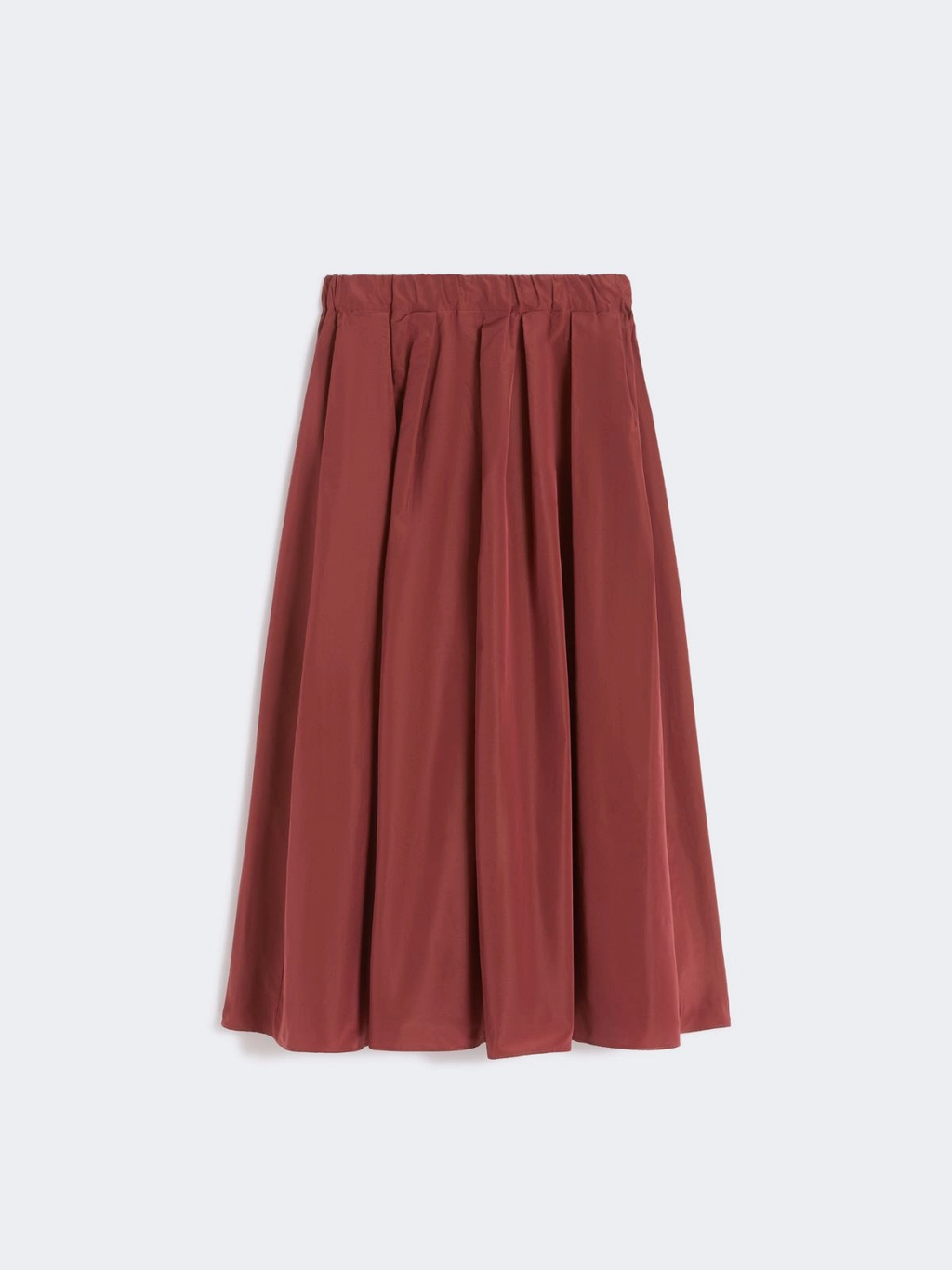 FORMICA Pleated Taffeta Long Skirt CHERRY