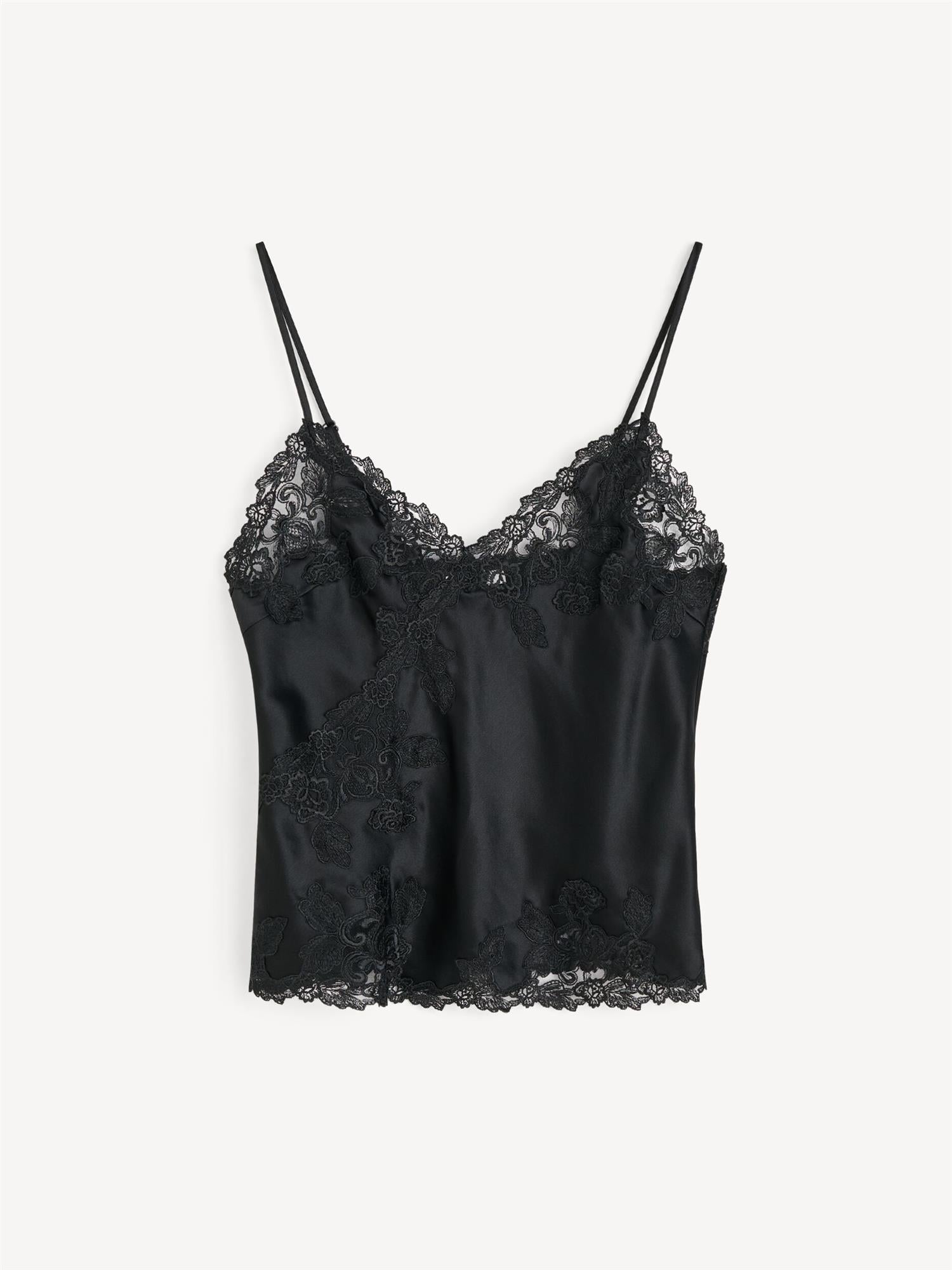 MADELEINE VISCOSE SATIN TOP Black