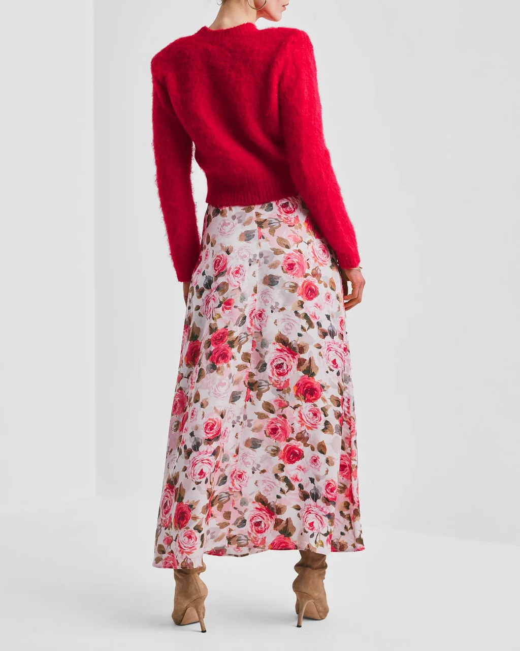 Hairy Knit Sweater Red