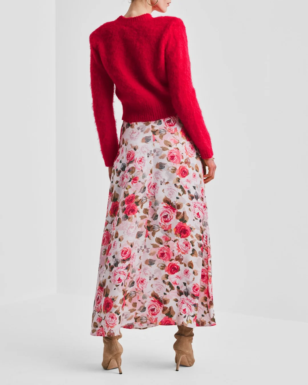 Hairy Knit Sweater Red