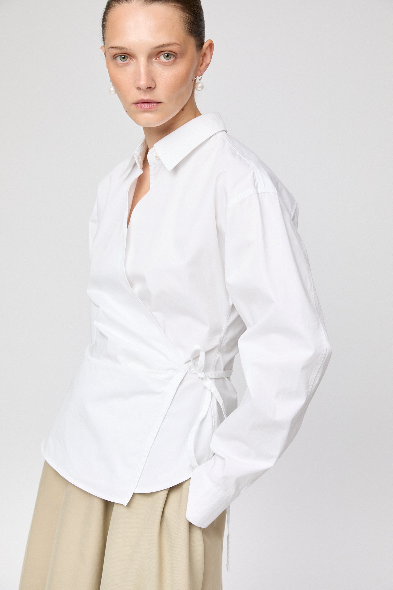 Wrap Poplin Shirt Bright White