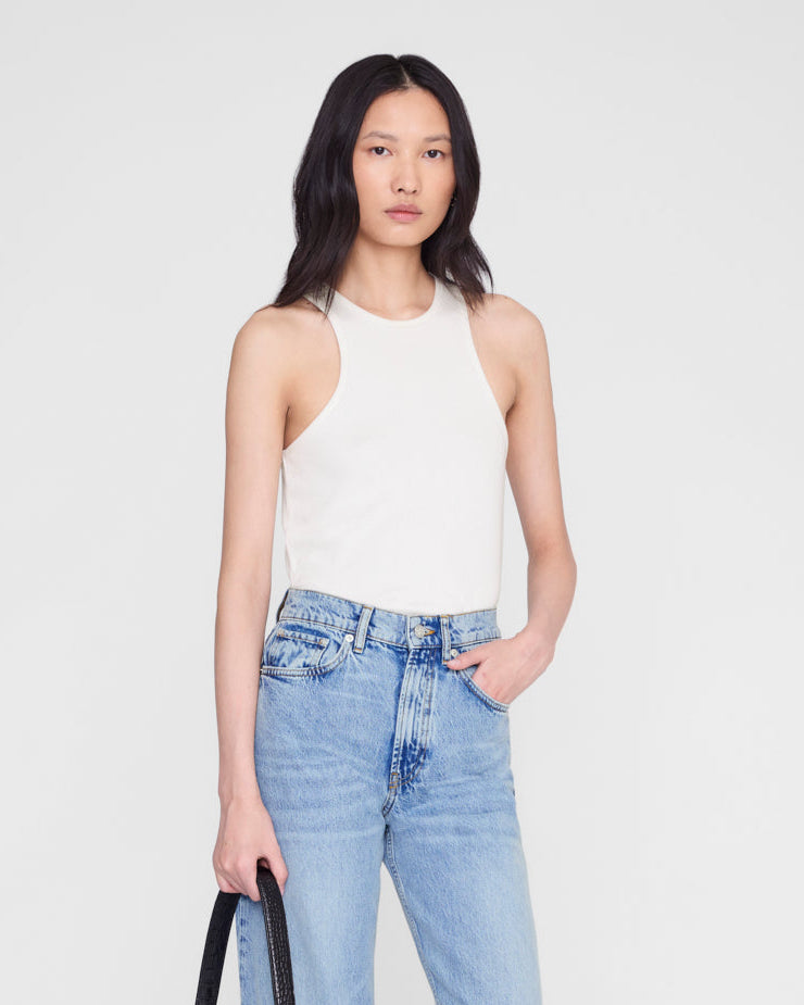 COLE RIBBED VISCOSE TANK CREAM