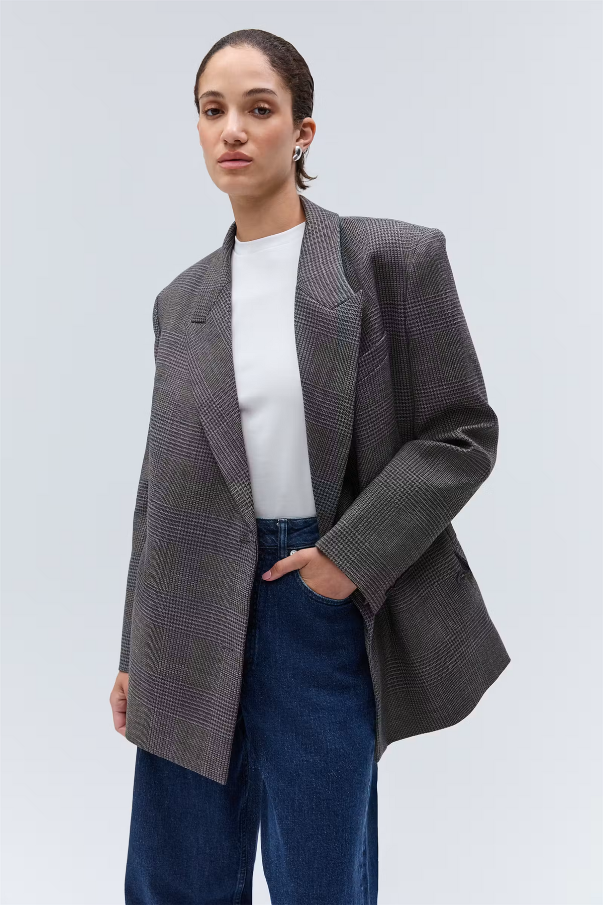 Junia Wool Blazer Cocoa Houndstooth