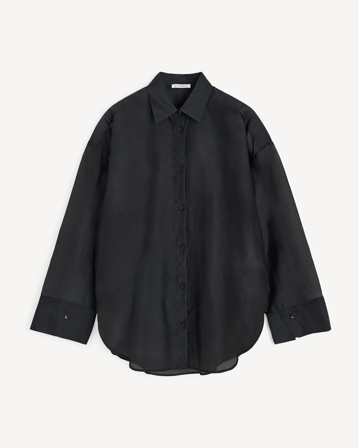 Derris silk organza shirt Black