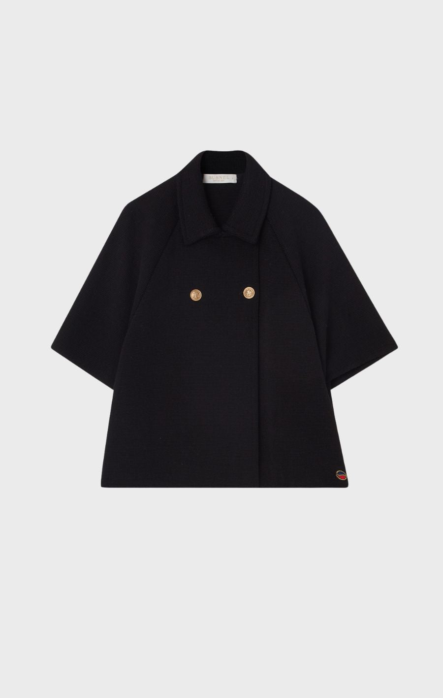 GERTRUDE SHORT WOOL CAPE Black