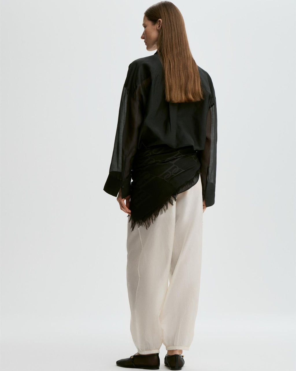 Derris silk organza shirt Black