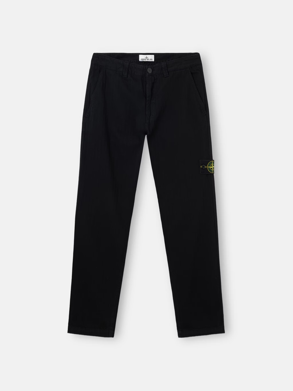 COTTON HERRINGBONE TROUSERS NAVY BLUE