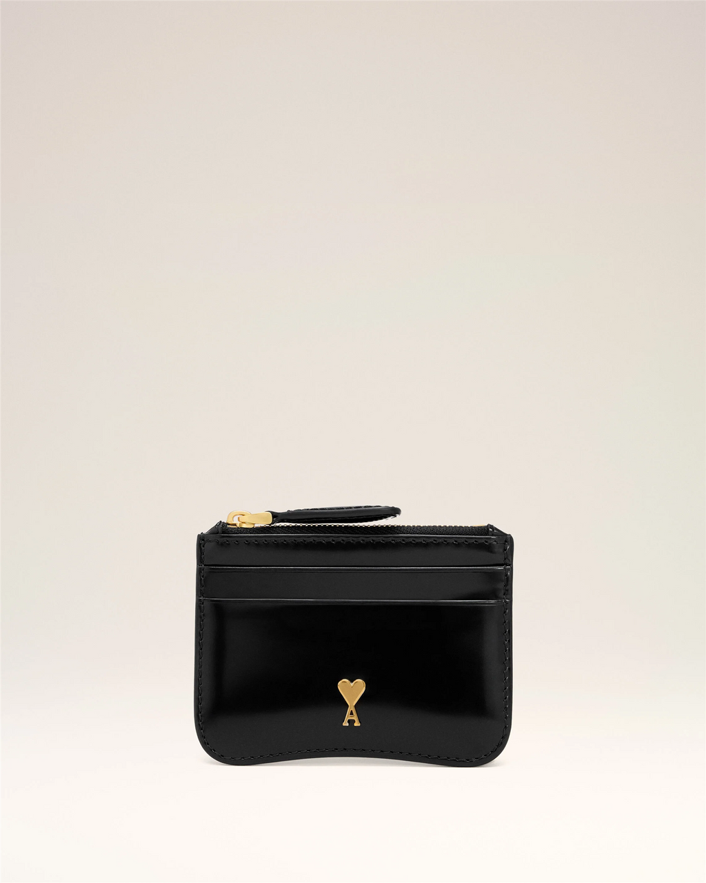 ZIPPED LEATHER ADC CARD HOLDER BLACK