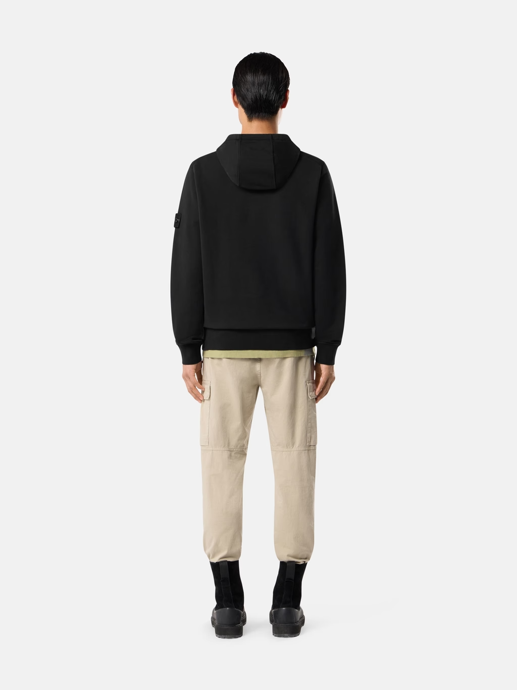 ORGANIC COTTON FLEECE HOODIE BLACK