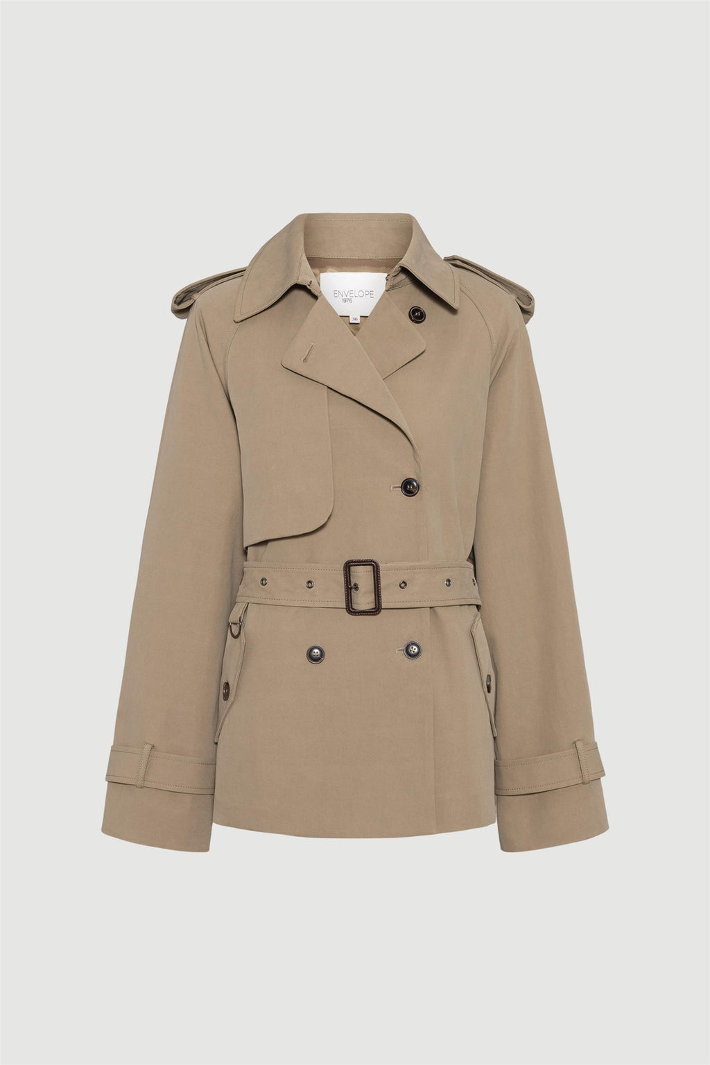 Majorstuen Cotton Short Trench Jacket Khaki