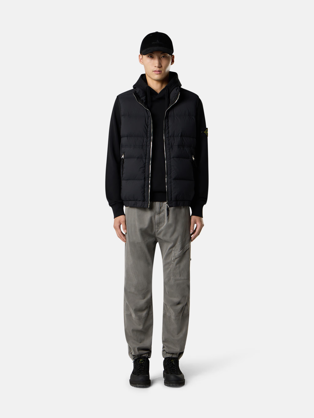 ORGANIC COTTON FLEECE HOODIE BLACK