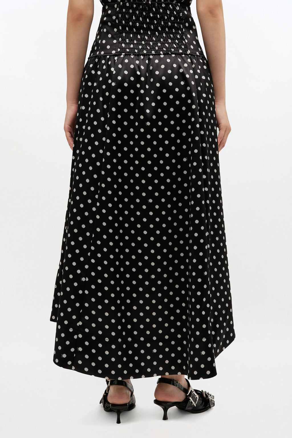 Printed Double Satin Corset Skirt Black
