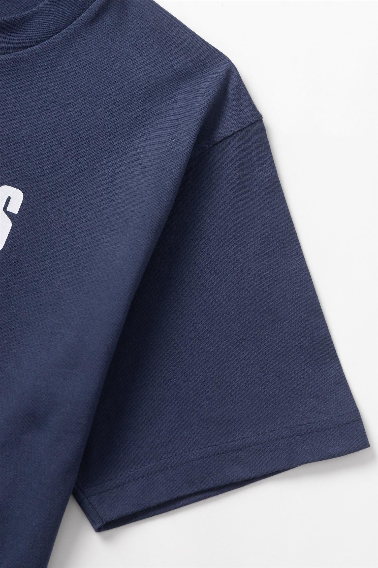 Garden Front Print T-shirt Navy