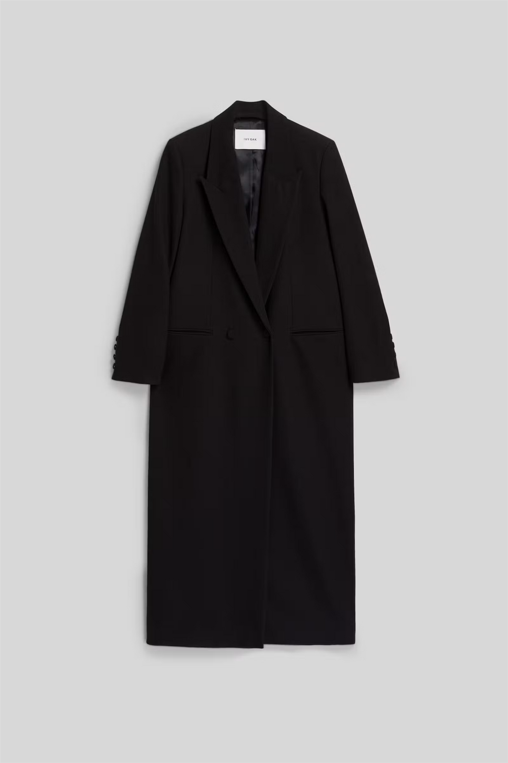 Jil Ann Polyester Blend Coat Black