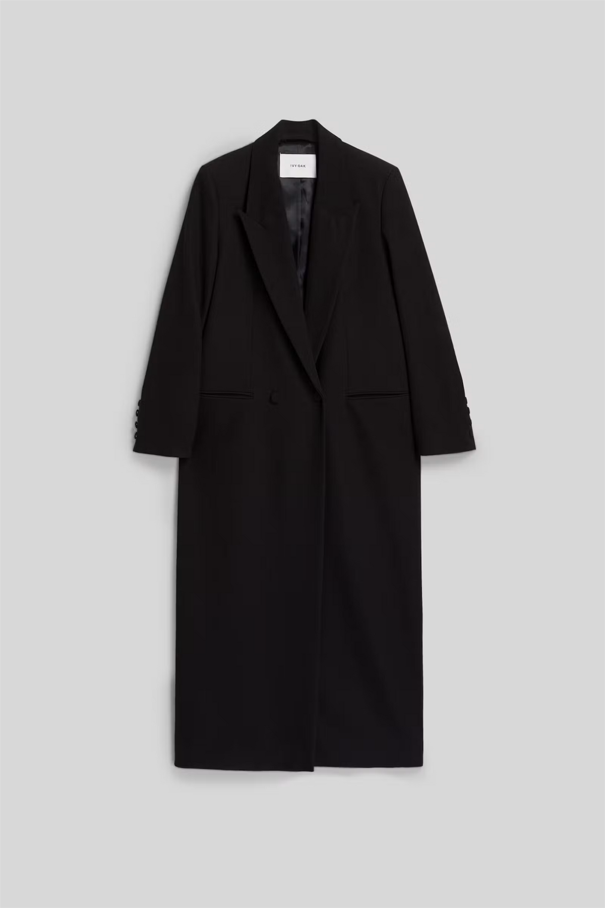 Jil Ann Polyester Blend Coat Black