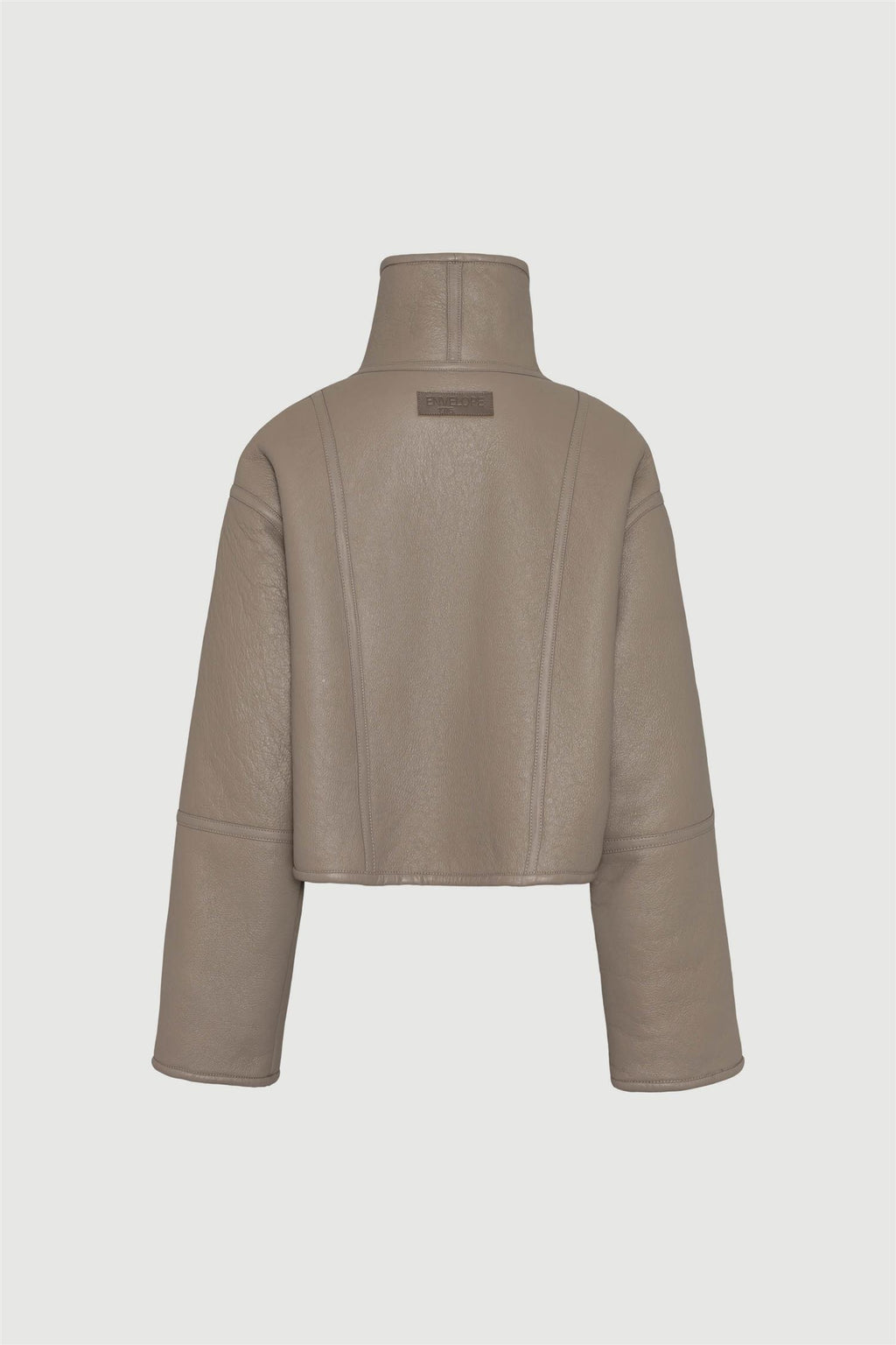 Hawk Leather Shearling Jacket Taupe