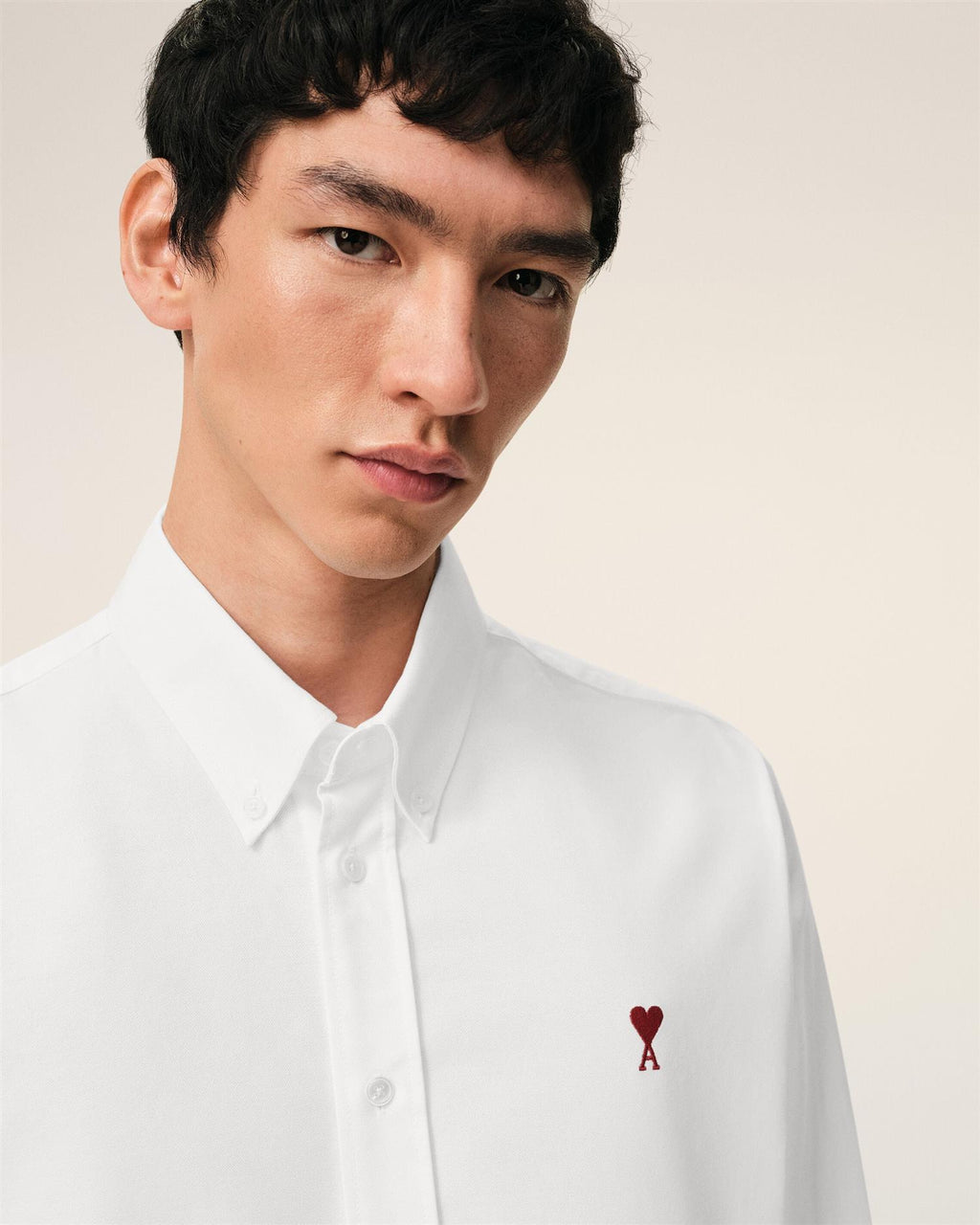 Embroidered AMI DE COEUR OXFORD SHIRT WHITE
