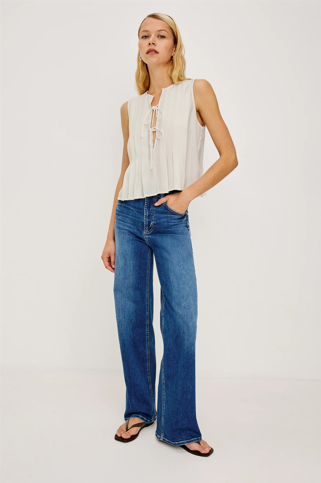 AJA Linen Blend TOP IVORY