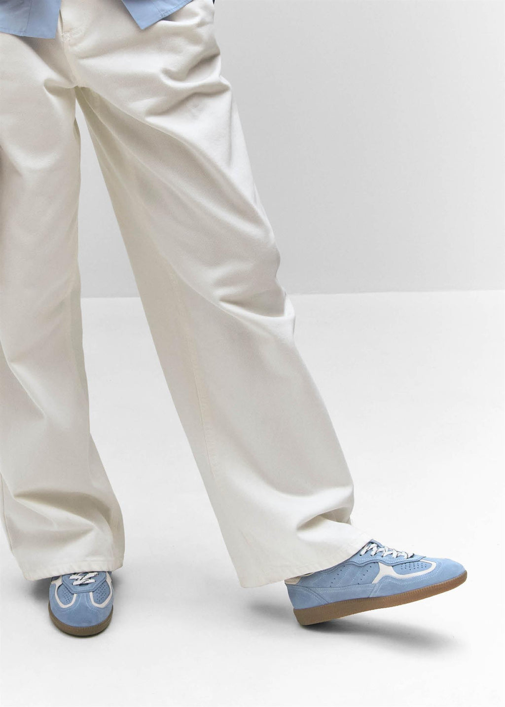 TB.490 Leather Sneakers Rife Cornflower Blue Cream