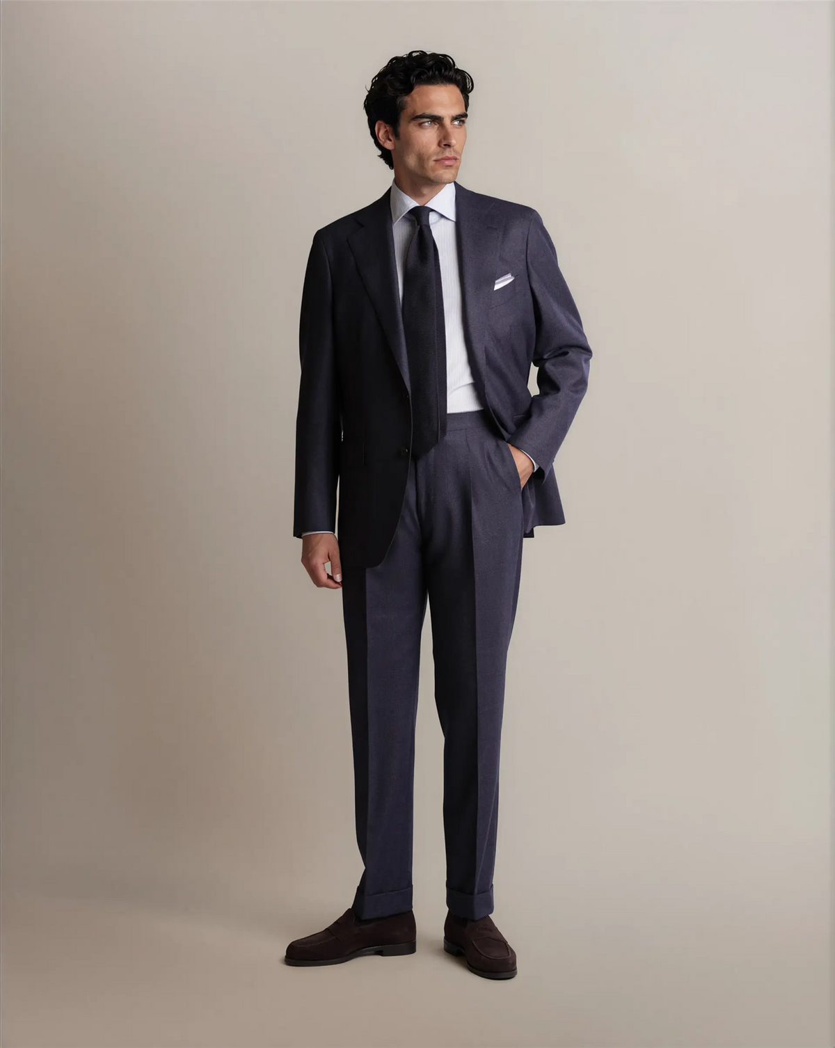 Mod 2 Flannel Glencheck Suit Navy