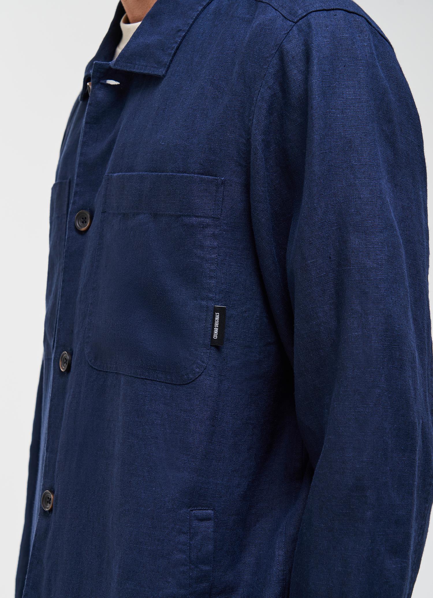 LINEN OVERSHIRT NAVY BLUE